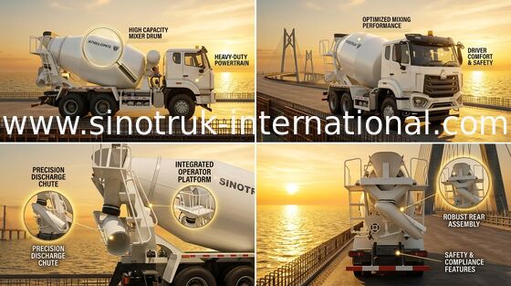 Truk Pengaduk Beton SINOTRUK HOWO 6×4 RHD ZZ1257V324JB1R