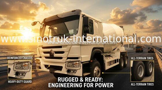 Truk Mixer Beton HOWO 371HP 10m³ dengan Pompa & Motor Eaton untuk Konstruksi Berat