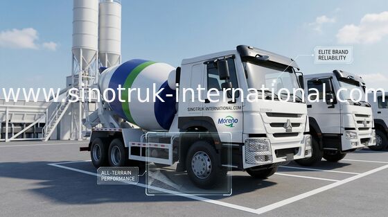 HOWO SINOTRUK Truk Pengaduk Beton 371HP Putih Euro II ZZ1257N3841W