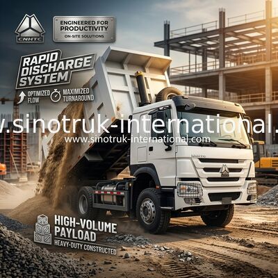 Kapasitas besar 27 Meter Kubik 4 Axle Dump Truck 400 Kekuatan Kuda Untuk Operasi Efisien