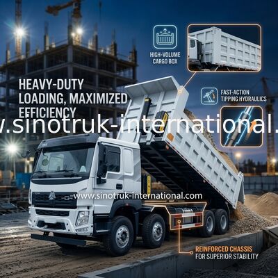 SINOTRUK HOWO 380HP Tipper Dump Truck 12 Roda LHD 31 Ton 20-30CBM V7-X Kabin