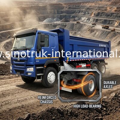 RHD 8×4 12 roda ZZ3317V3847B1R Kekuatan kuda tinggi Konsumsi bahan bakar rendah380HP Blue HOWO Tipper Truck