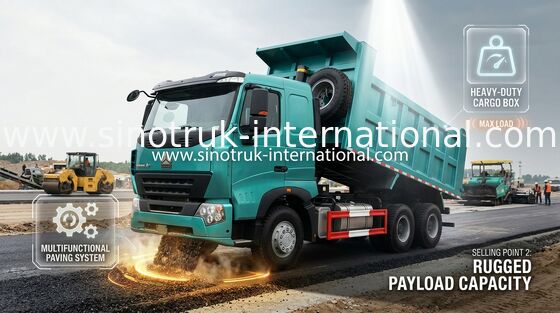 SINOTRUK HOWO A7 Konstruksi Tipper Dump Truck 6X4 290HP Dalam Warna Biru